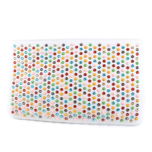 Christian Louboutin Clutch bag 1175134 Calfskin multicolor Studs 2WAYShoulder Rubiposh Women Used Authentic