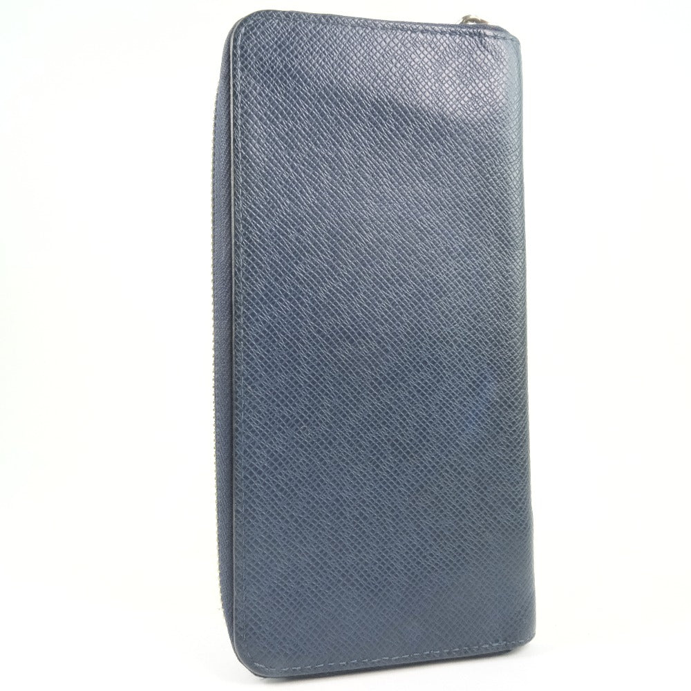LOUIS VUITTON Long Wallet Purse M30510 Taiga Blue Zip Around Zippy Wallet Vertical mens Used Authentic
