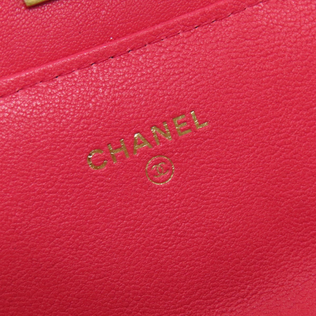 CHANEL Long Wallet Purse Calfskin pink Vstitch Women Used Authentic