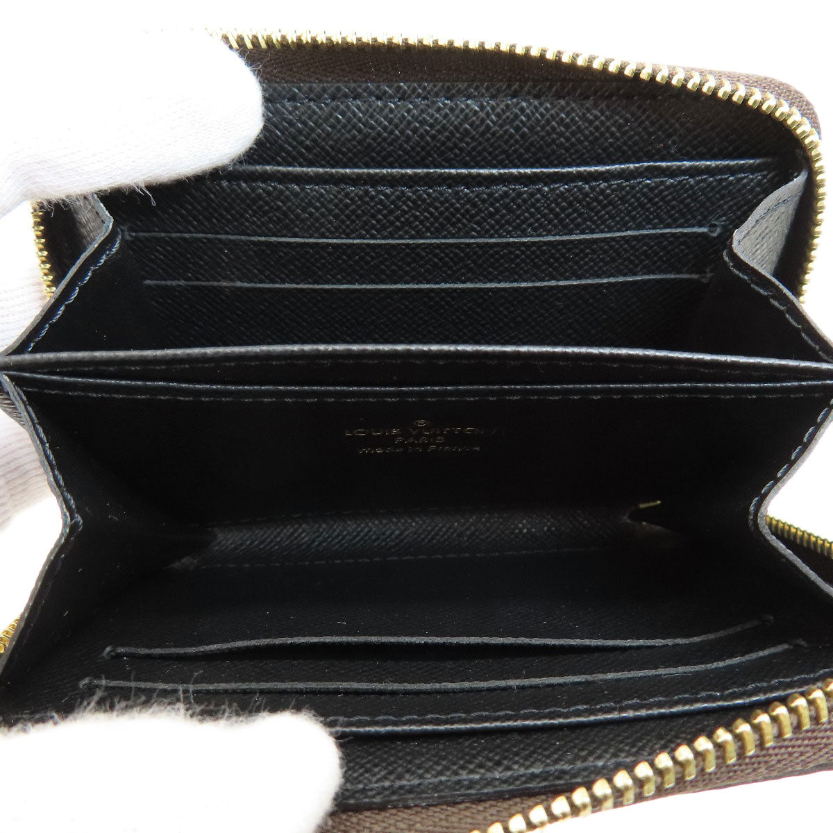 LOUIS VUITTON Coin case M69354 Giant monogram canvas Brown Zippy coin purse Women Used Authentic