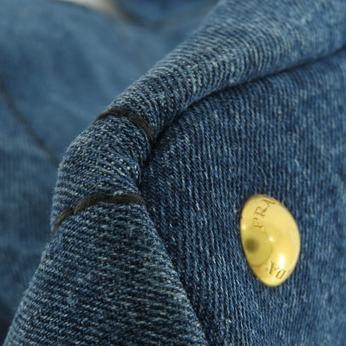 PRADA Handbag B1877B denim Navy Canapa