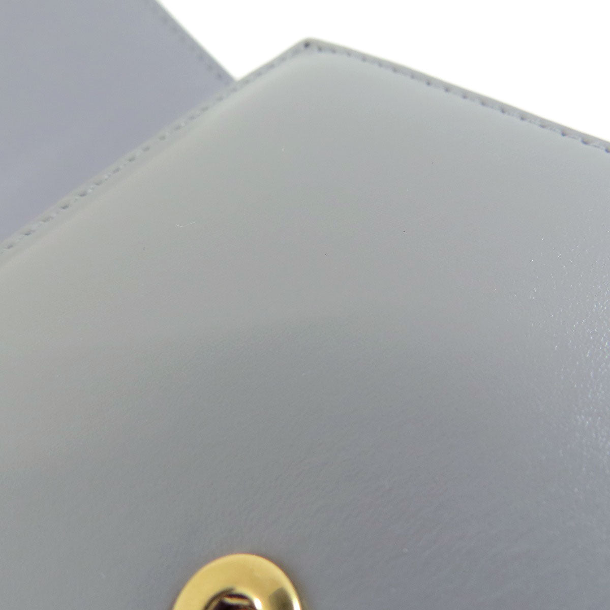 CELINE Bifold Wallet leather gray CMetal Women Used Authentic