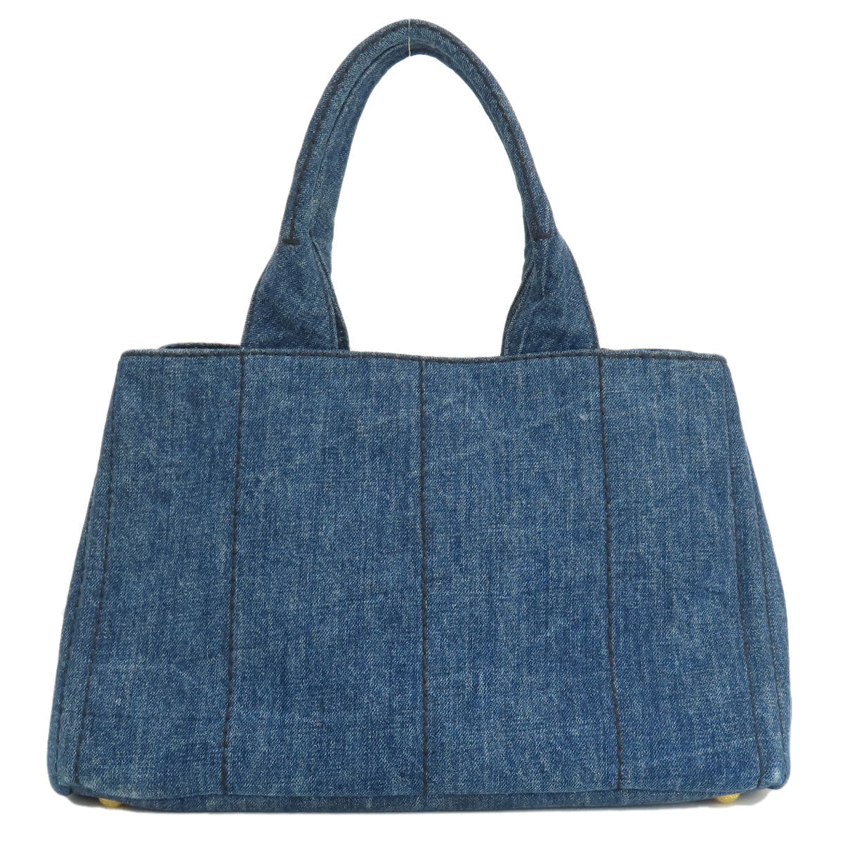 PRADA Tote Bag B1877B denim blue Canapa Women Used Authentic