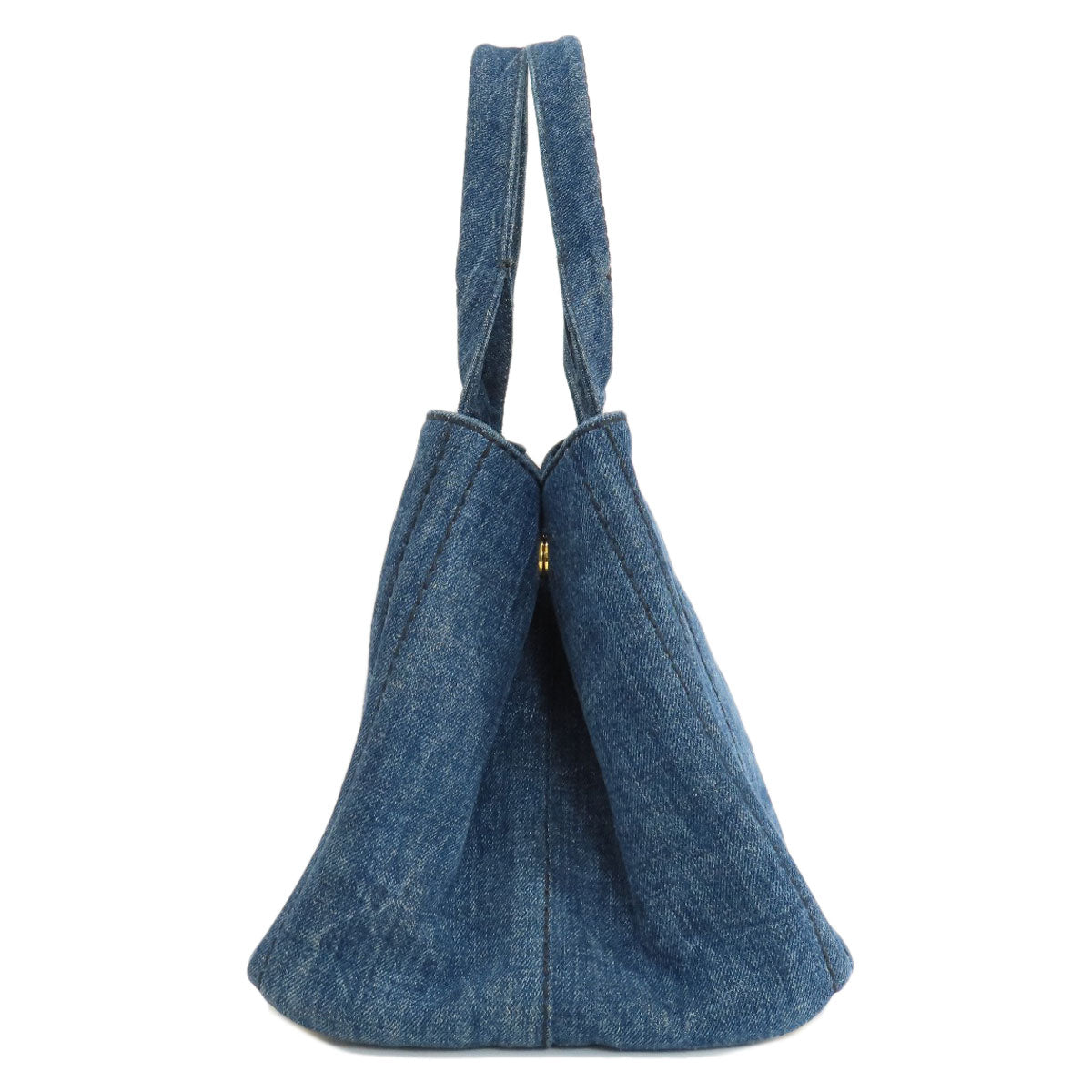 PRADA Tote Bag B1877B denim blue Canapa Women Used Authentic