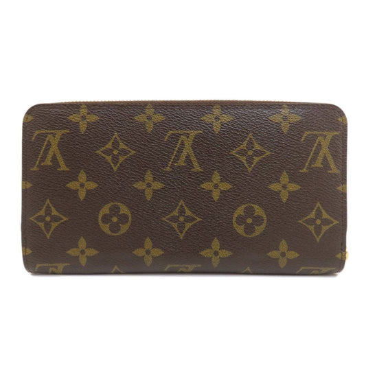 LOUIS VUITTON Long Wallet Purse M60017 Monogram canvas Brown Zippy Wallet Old Monogram Women Used Authentic