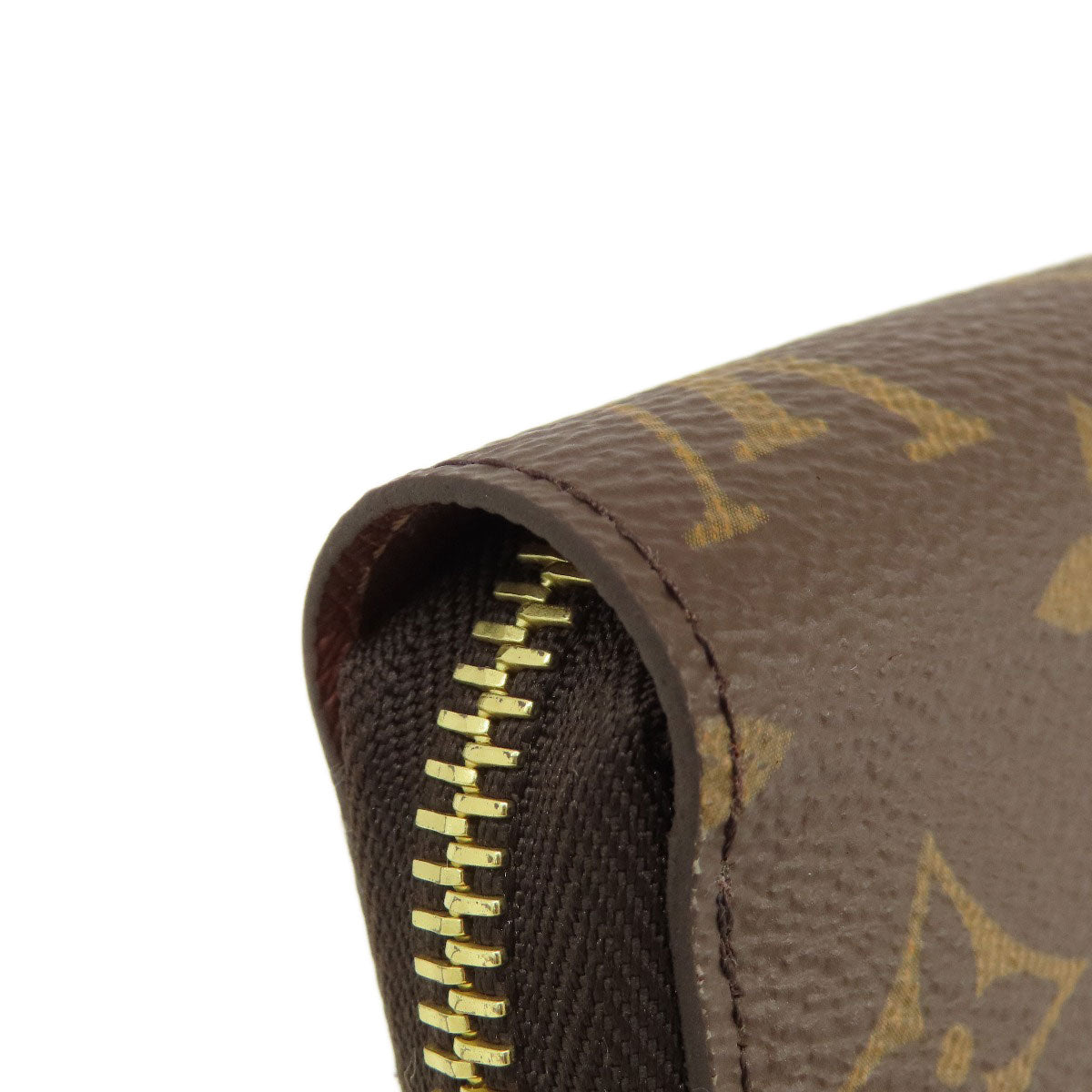 LOUIS VUITTON Long Wallet Purse M41616 Monogram canvas Brown Zippy Wallet Monog Lamb Women Used Authentic