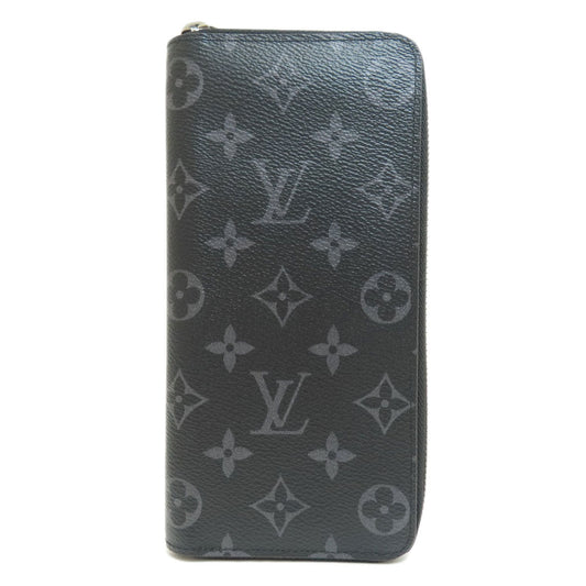 LOUIS VUITTON Long Wallet Purse M62295 Monogram Eclipse black Zippy Wallet Vertical Eclipse mens Used Authentic