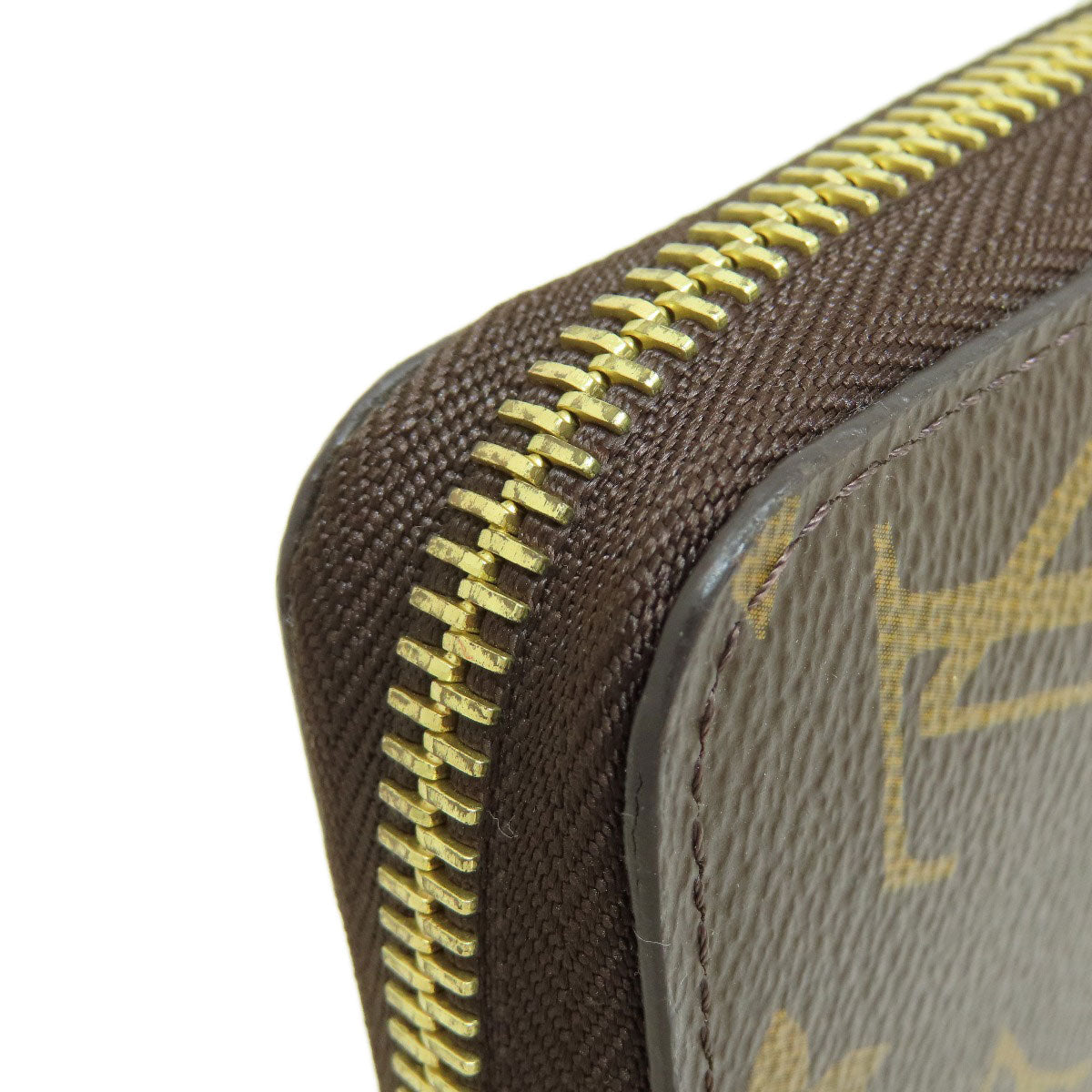LOUIS VUITTON Long Wallet Purse M42616 Monogram canvas Brown Zippy Wallet Monog Lamb Women Used Authentic