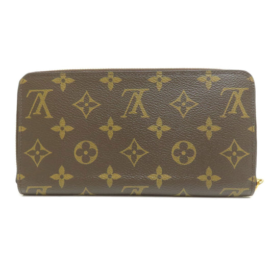 LOUIS VUITTON Long Wallet Purse M42616 Monogram canvas Brown Zippy Wallet Monog Lamb Women Used Authentic