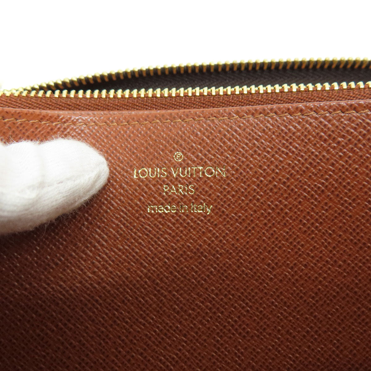 LOUIS VUITTON Long Wallet Purse M42616 Monogram canvas Brown Zippy Wallet Monog Lamb Women Used Authentic