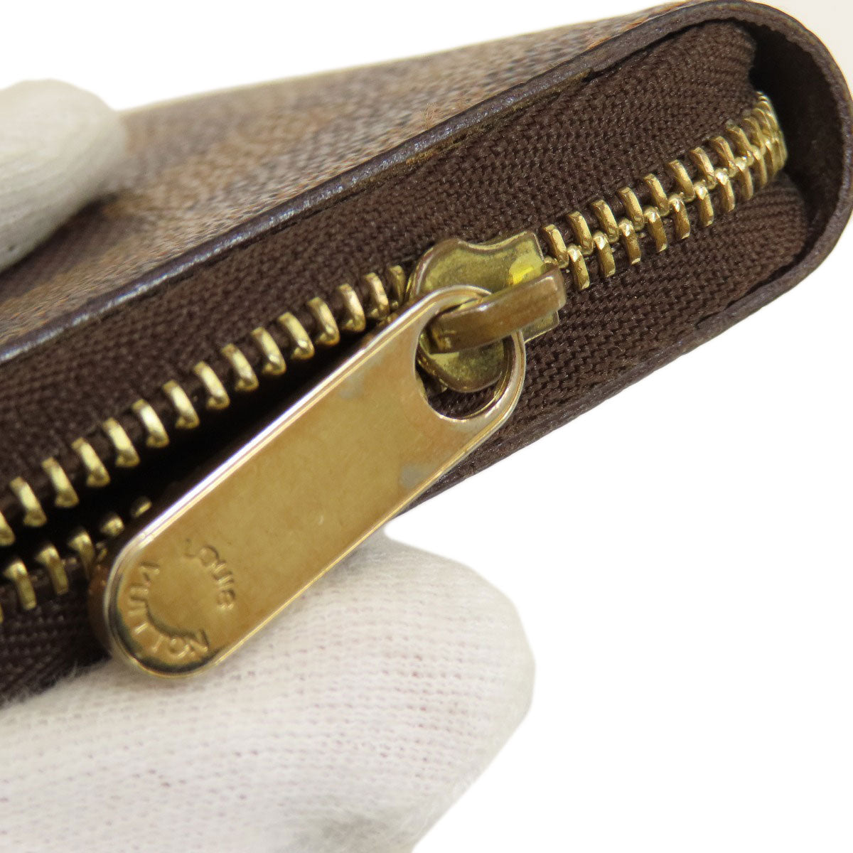 LOUIS VUITTON Coin case N63070 Damier canvas Brown Zippy Coin Purse Damier Ebene Women Used Authentic