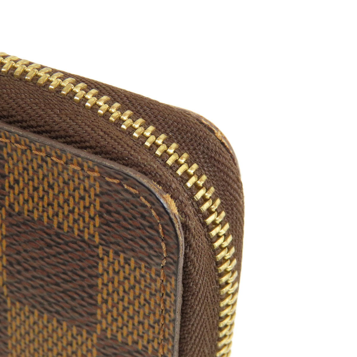 LOUIS VUITTON Coin case N63070 Damier canvas Brown Zippy Coin Purse Damier Ebene Women Used Authentic