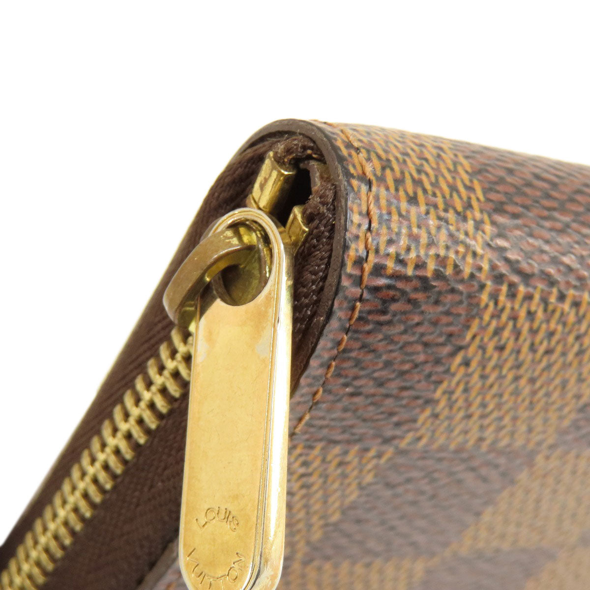 LOUIS VUITTON Coin case N63070 Damier canvas Brown Zippy Coin Purse Damier Ebene Women Used Authentic