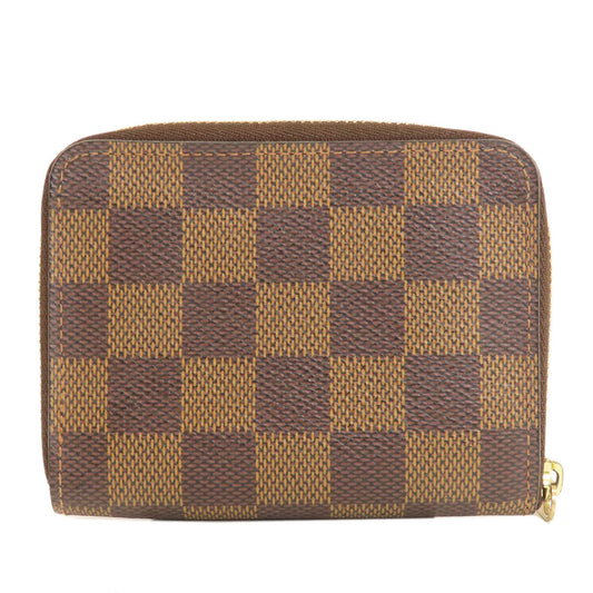 LOUIS VUITTON Coin case N63070 Damier canvas Brown Zippy Coin Purse Damier Ebene Women Used Authentic
