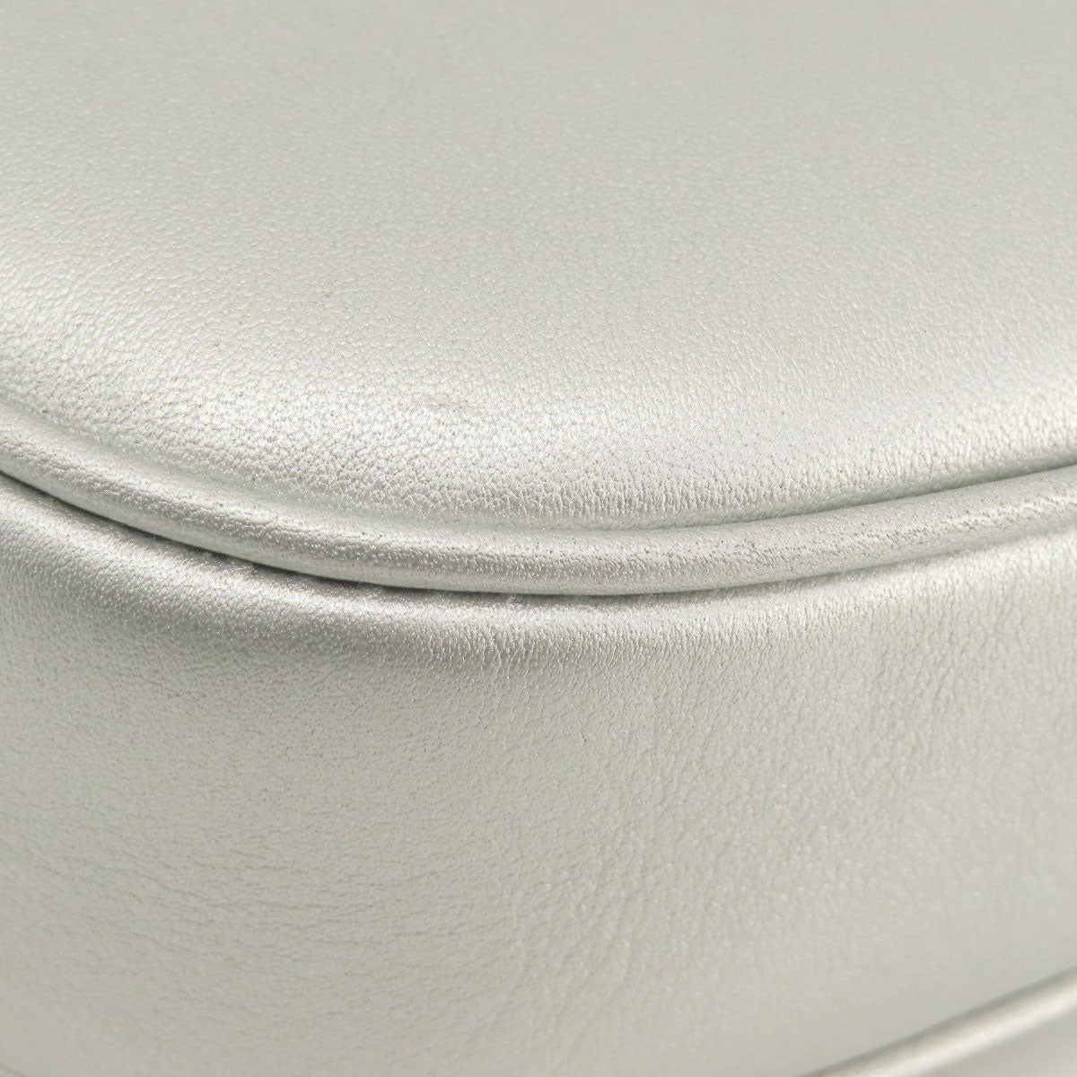 CELINE Shoulder Bag leather Silver Long shoulder Women Used Authentic