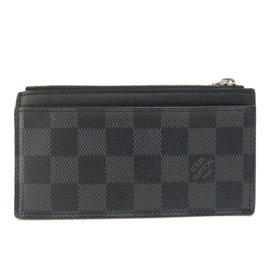 LOUIS VUITTON Coin case N64038 Damier canvas black Coin Card Holder Damier Graphite mens Used Authentic