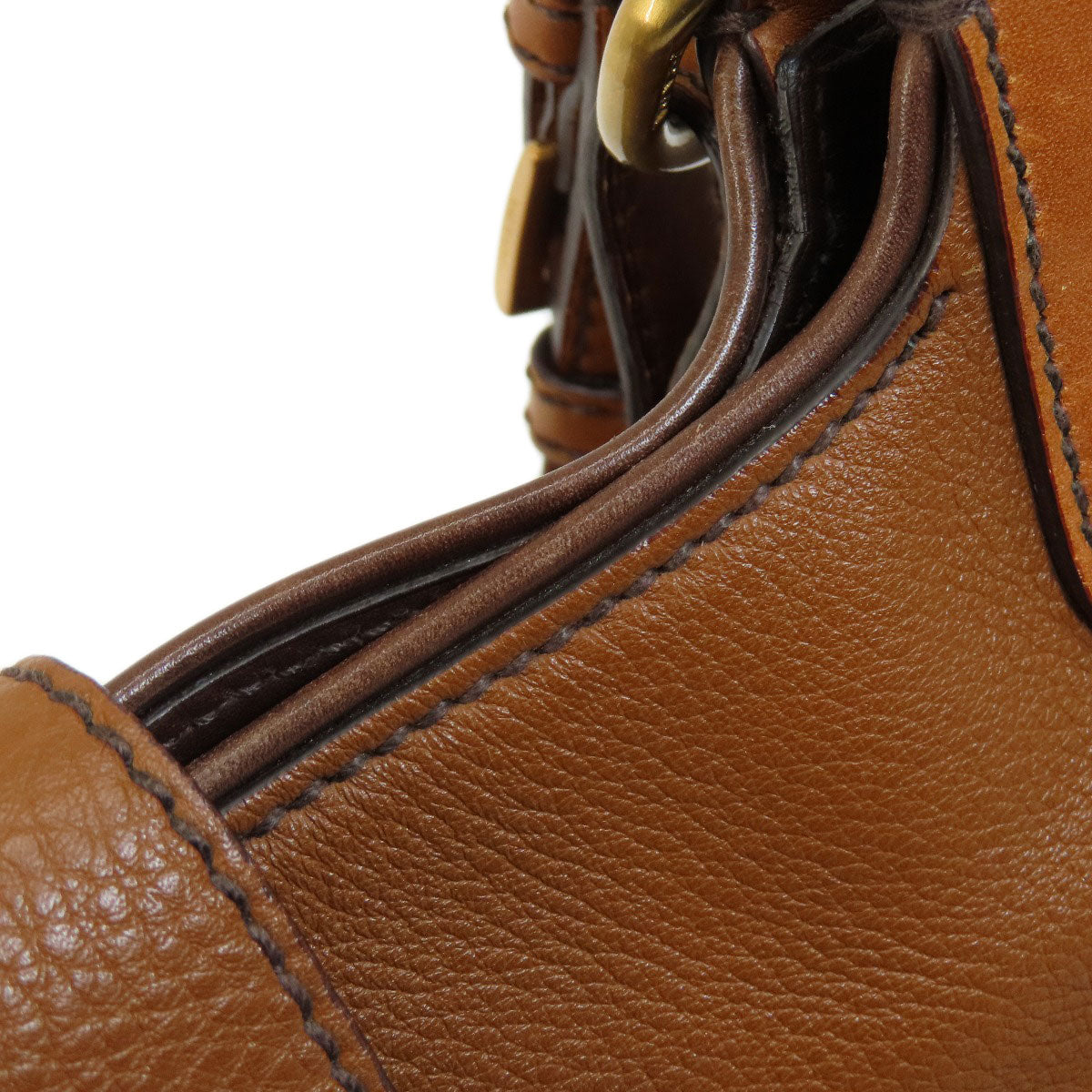 PRADA Handbag BR2672 leather Brown VIT DAINO ROCKE Women Used Authentic