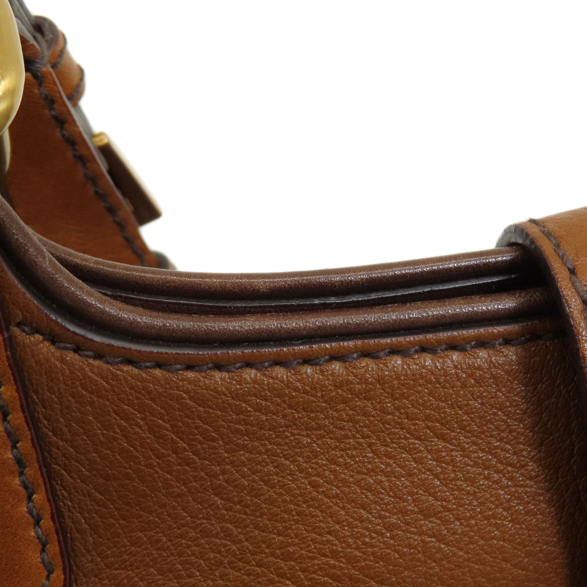 PRADA Handbag BR2672 leather Brown VIT DAINO ROCKE Women Used Authentic
