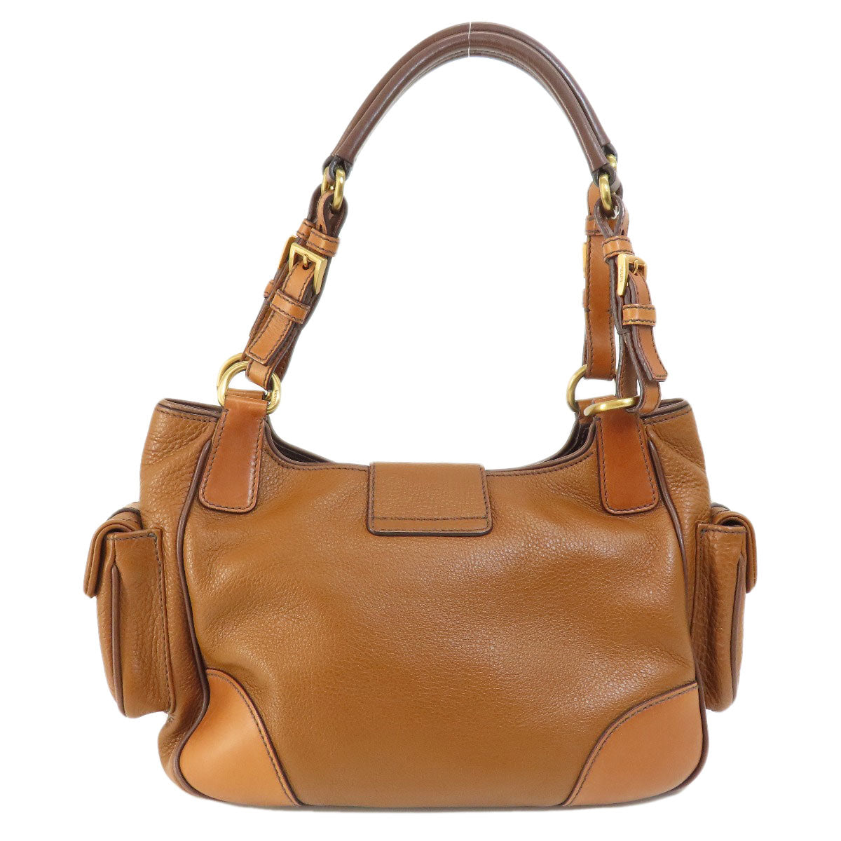 PRADA Handbag BR2672 leather Brown VIT DAINO ROCKE Women Used Authentic