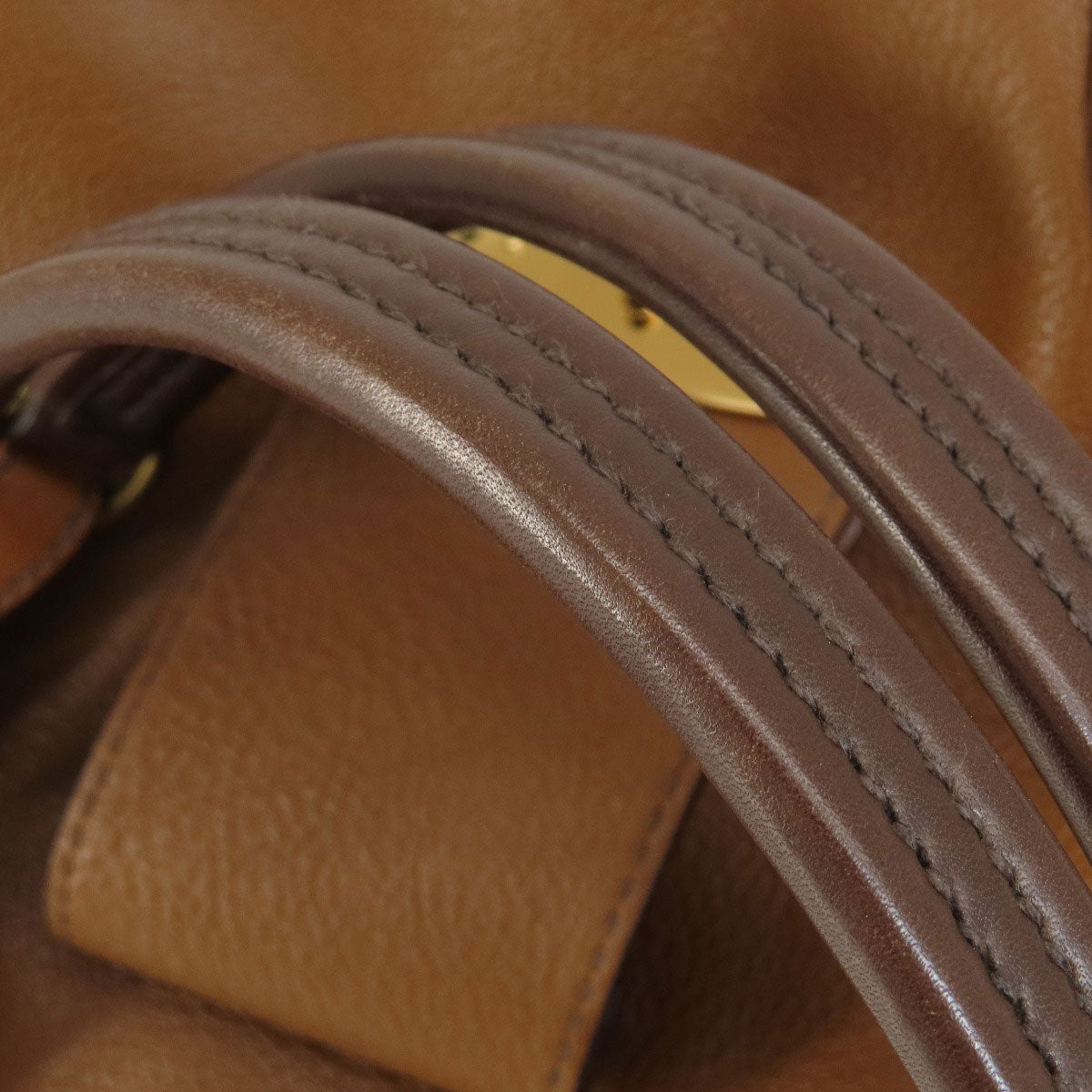 PRADA Handbag BR2672 leather Brown VIT DAINO ROCKE Women Used Authentic