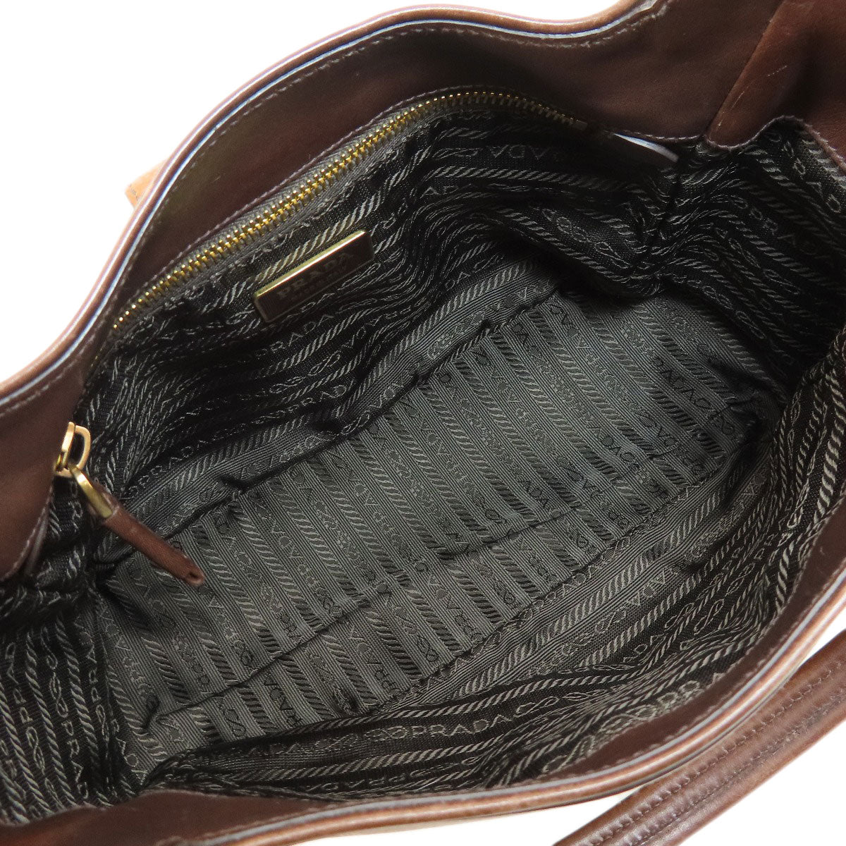 PRADA Handbag BR2672 leather Brown VIT DAINO ROCKE Women Used Authentic