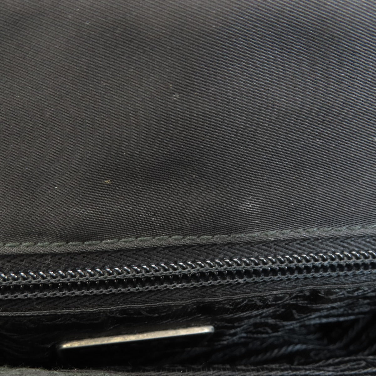 PRADA Handbag Nylon black logoMetal Women Used Authentic