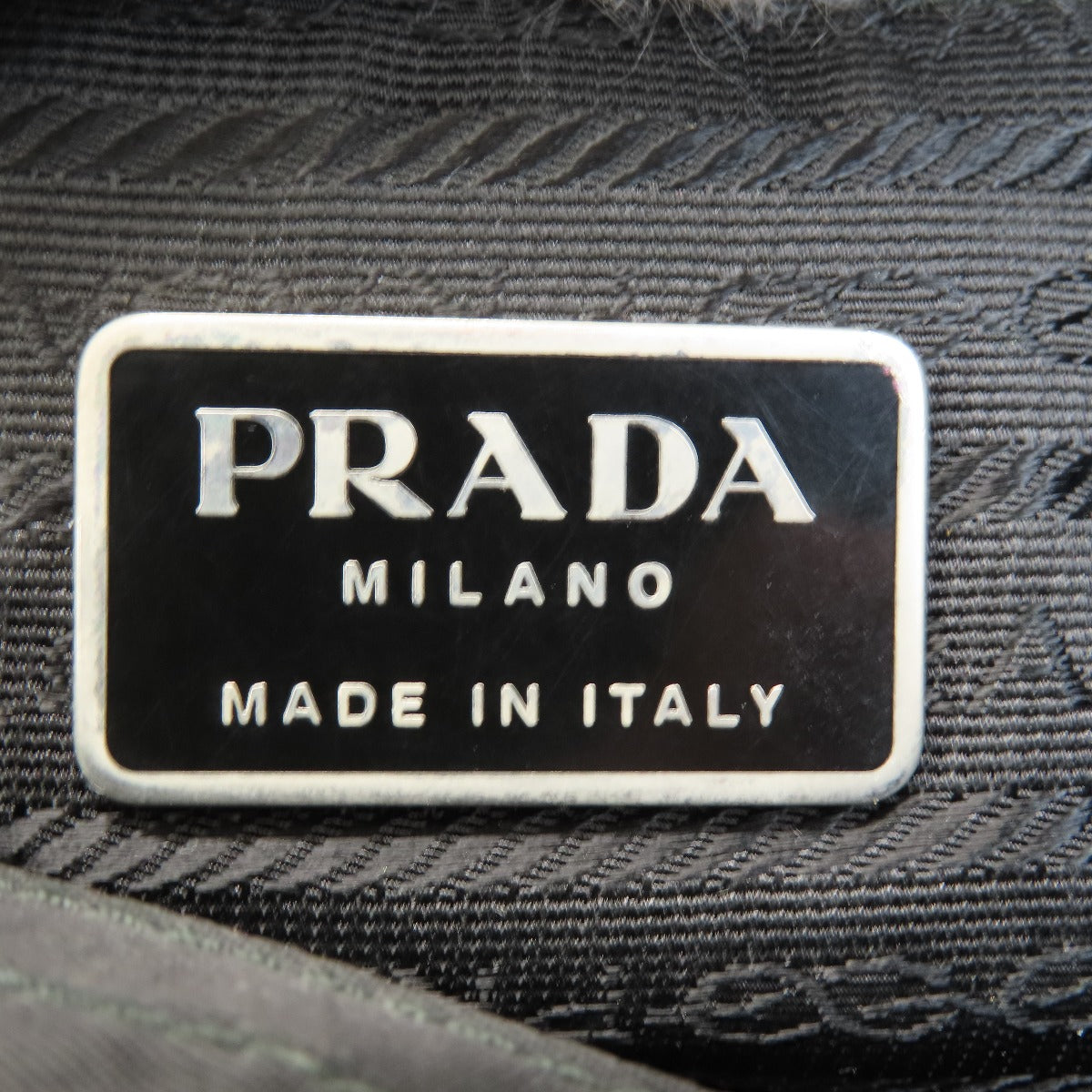 PRADA Handbag Nylon black logoMetal Women Used Authentic