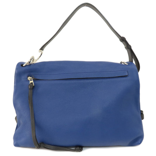 LOEWE Shoulder Bag leather blue one belt anagram