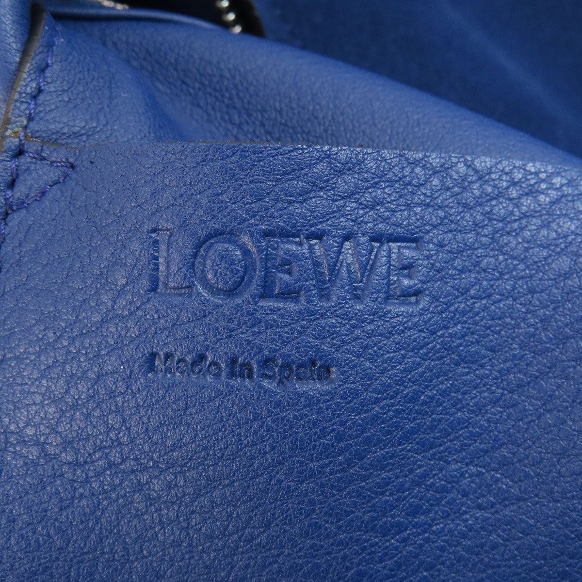 LOEWE Shoulder Bag leather blue one belt anagram