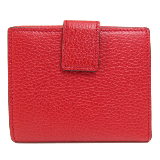 GUCCI Bifold Wallet 449405 leather Red Interlocking G outlet Women Used Authentic