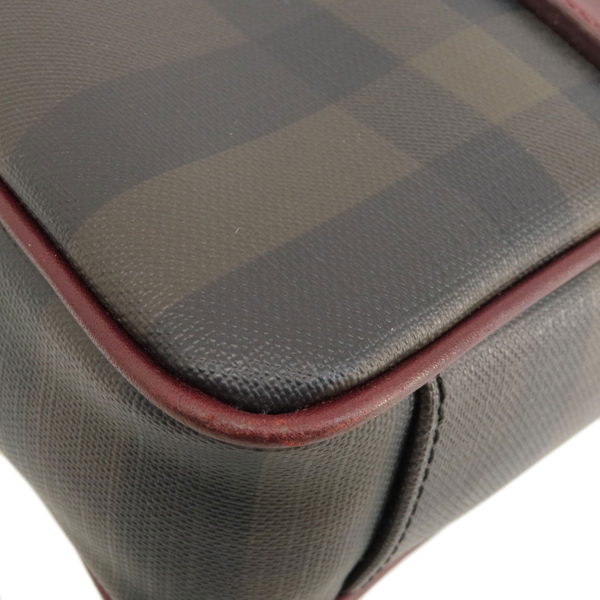 BURBERRY Handbag PVC, Leather Brown Check Pattern 2WAY Women Used Authentic