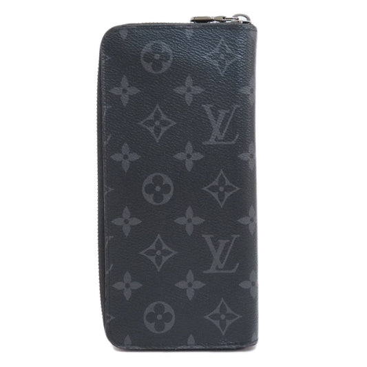LOUIS VUITTON Long Wallet Purse M62295 Monogram Eclipse black Zippy wallet Vertical mens Used Authentic