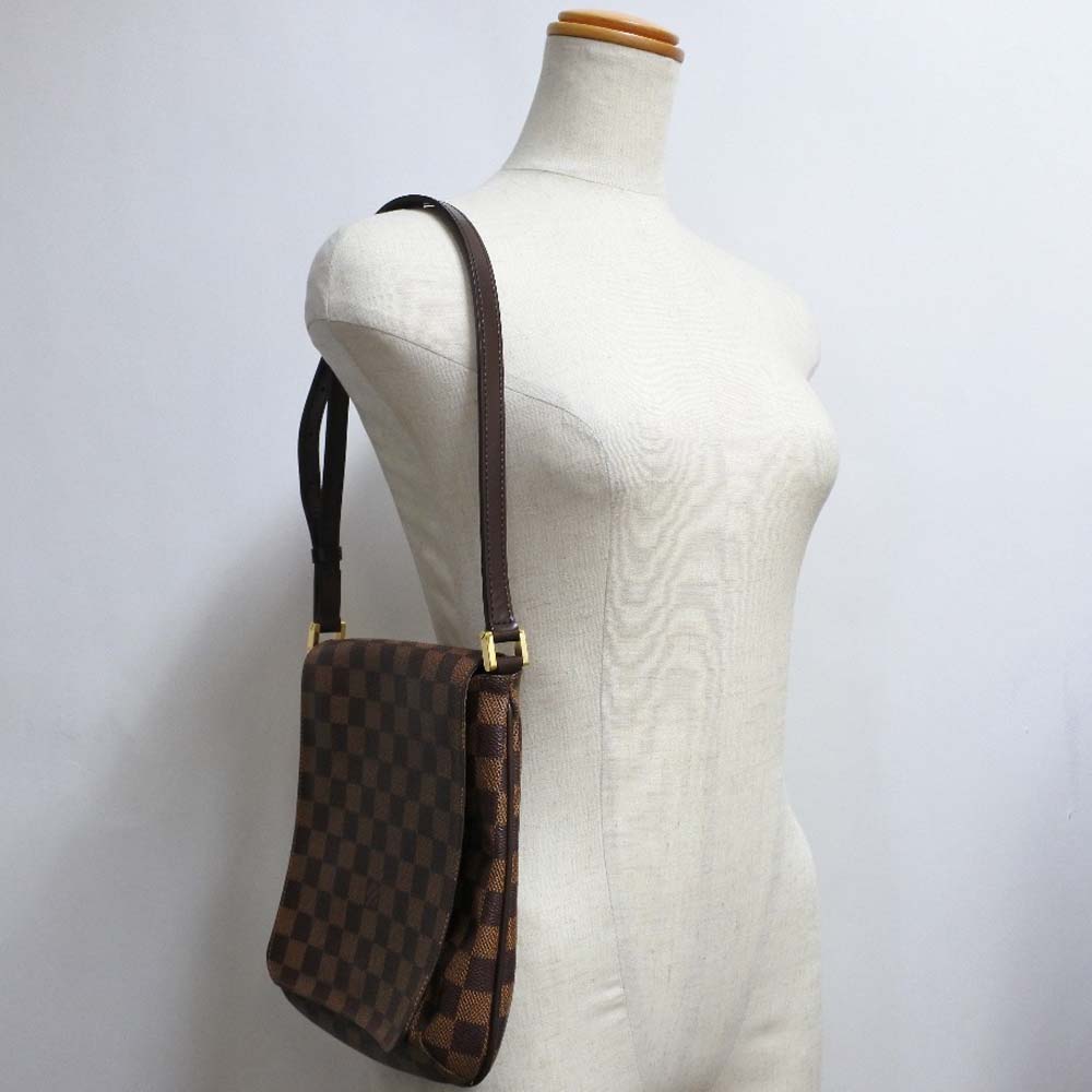 LOUIS VUITTON Shoulder Bag N51260 Damier canvas Brown Musette Salsa Women Used Authentic