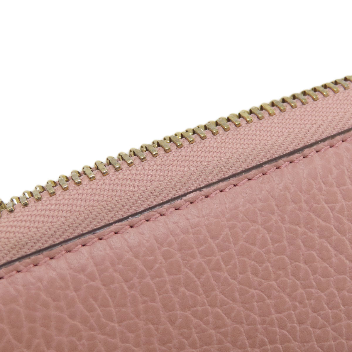 GUCCI Long Wallet Purse 449347 leather pink Interlocking G Women Used Authentic