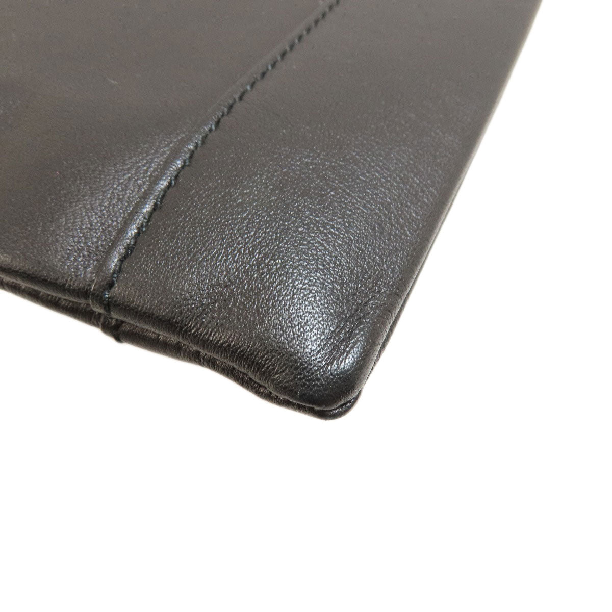 BALENCIAGA Clutch bag 373834 leather black logo Women Used Authentic