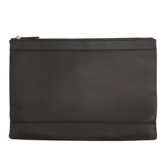 BALENCIAGA Clutch bag 373834 leather black logo Women Used Authentic