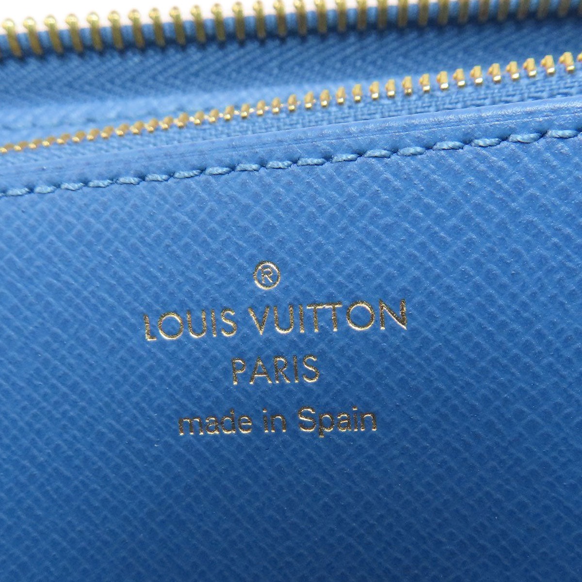 LOUIS VUITTON Long Wallet Purse M63894 Monogram canvas Brown Zippy Wallet Monogram Blue Jean Women Used Authentic