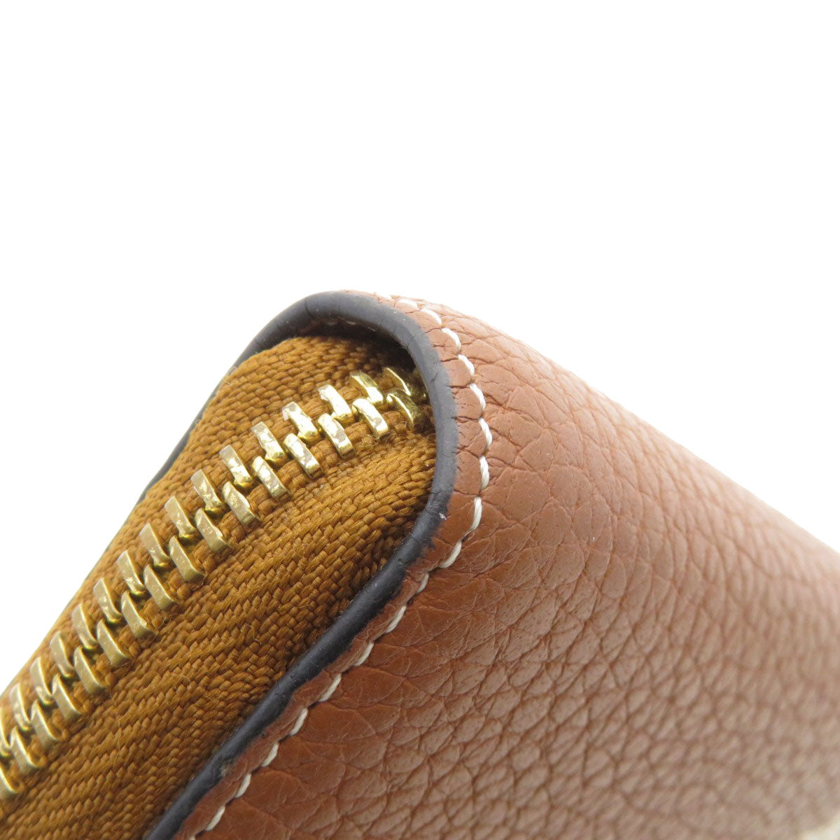 LOEWE Long Wallet Purse Calfskin Brown anagram star Women Used Authentic