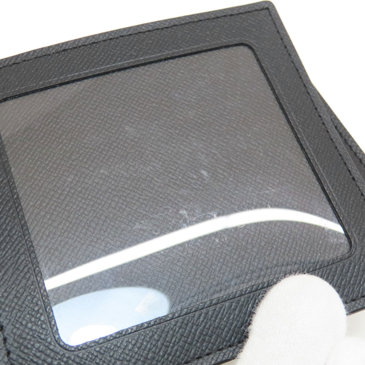 LOUIS VUITTON Bifold Wallet M62045 Taiga Leather black Portefeuille Amerigo NM mens Used Authentic