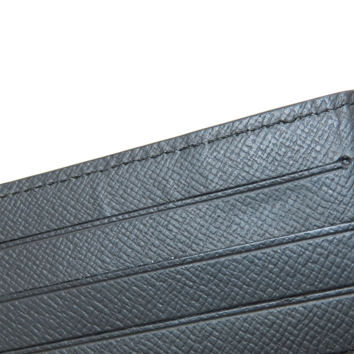 LOUIS VUITTON Bifold Wallet M62045 Taiga Leather black Portefeuille Amerigo NM mens Used Authentic