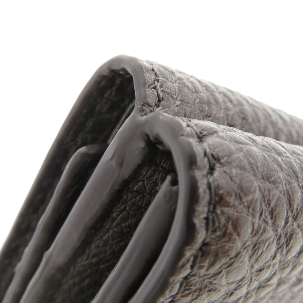 FENDI Bifold Wallet 7M0280 Calfskin gray Mini wallet tri-fold baguette mens Used Authentic