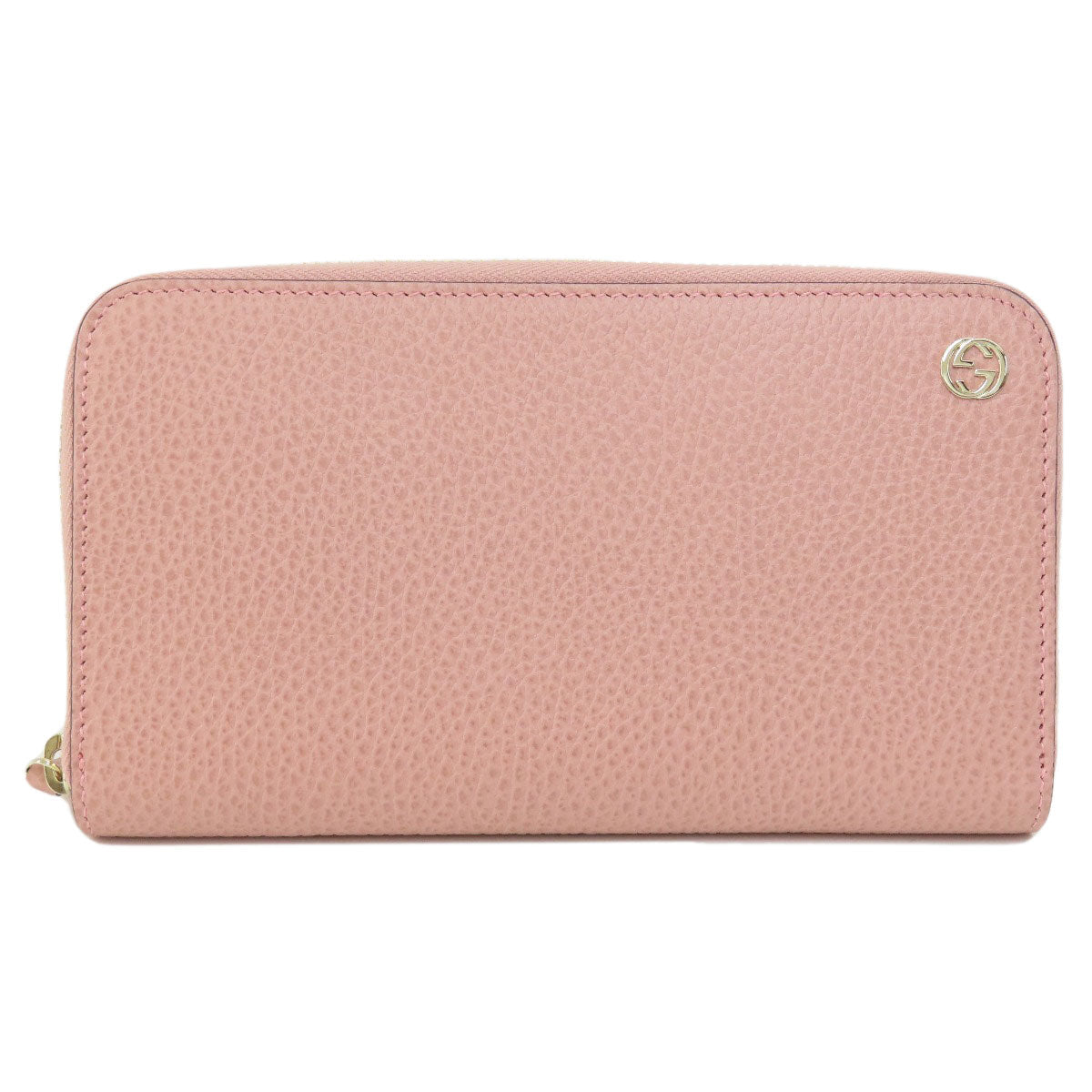 GUCCI Long Wallet Purse 449347 leather pink Interlocking G outlet Women Used Authentic