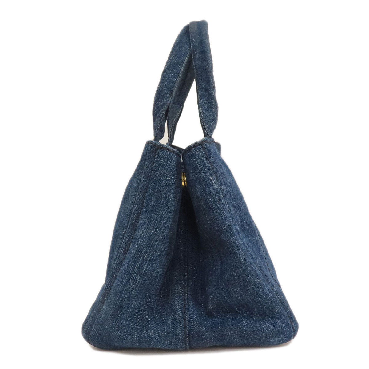 PRADA Tote Bag B1877B denim blue Canapa Women Used Authentic