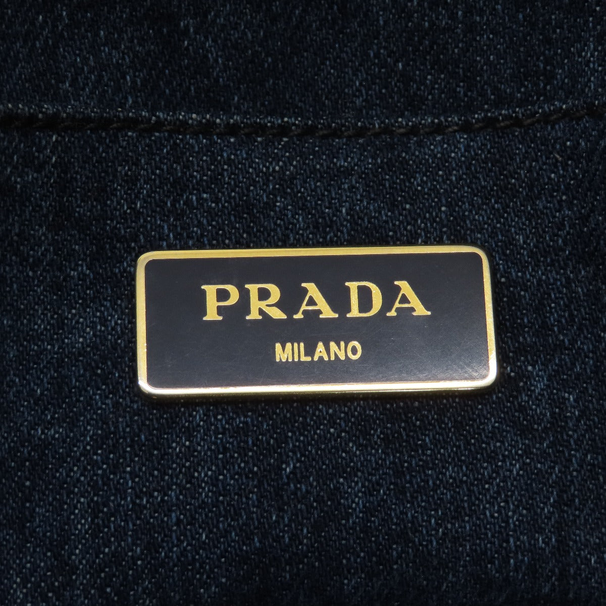 PRADA Tote Bag B1877B denim blue Canapa Women Used Authentic