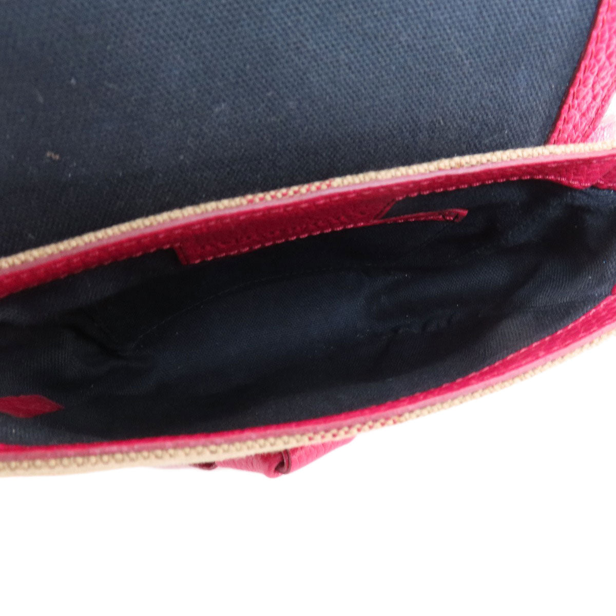 BURBERRY Shoulder Bag leather Red Mini cross body Women Used Authentic