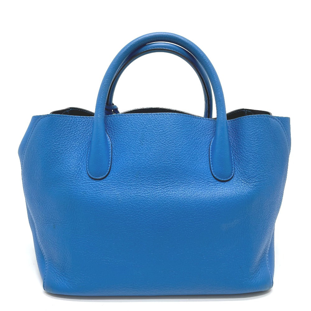 Dior Tote Bag leather blue Handbag Crossbody open bar handbag Women Used Authentic