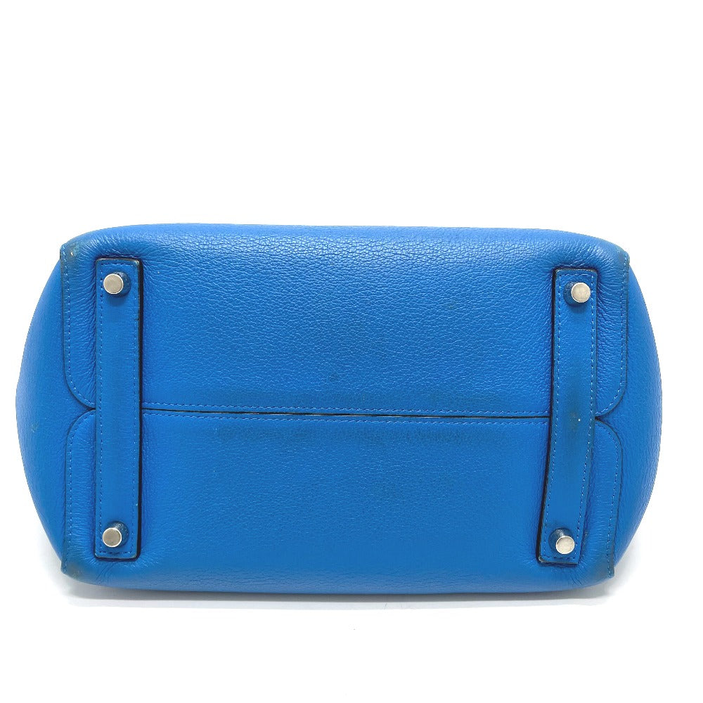 Dior Tote Bag leather blue Handbag Crossbody open bar handbag Women Used Authentic