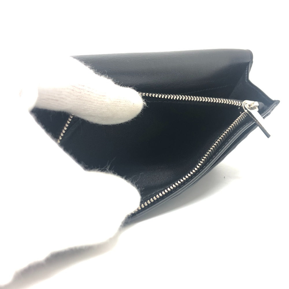 Dior Long Wallet Purse leather black Punching of League