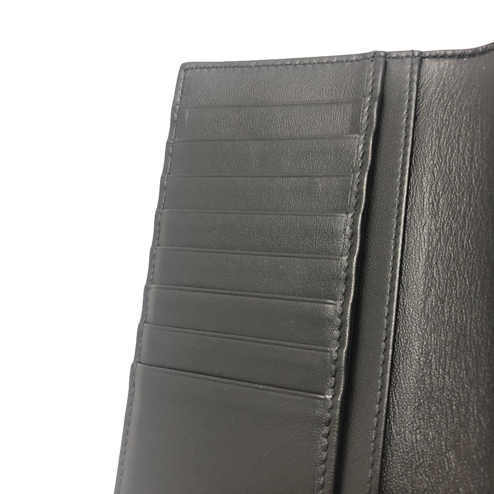 Dior Long Wallet Purse leather black Punching of League