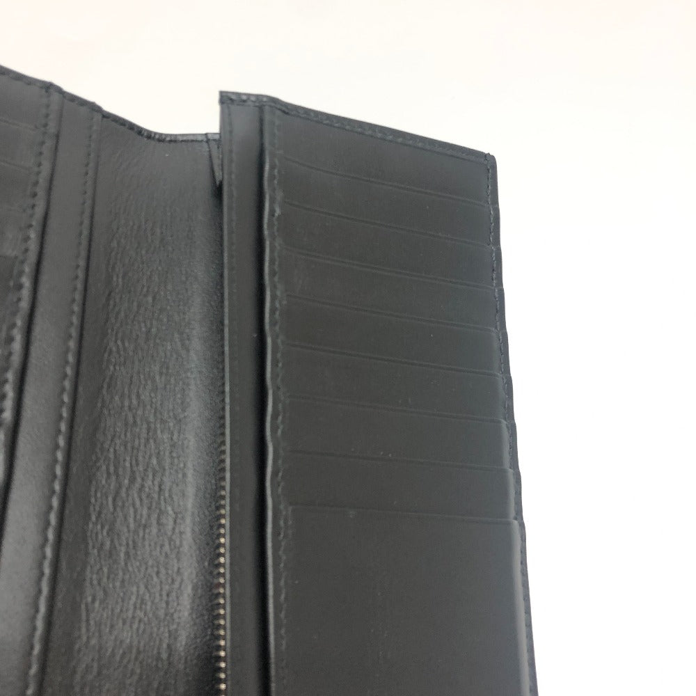 Dior Long Wallet Purse leather black Punching of League